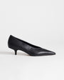 Topshop Avril kitten heel mid court shoe in black