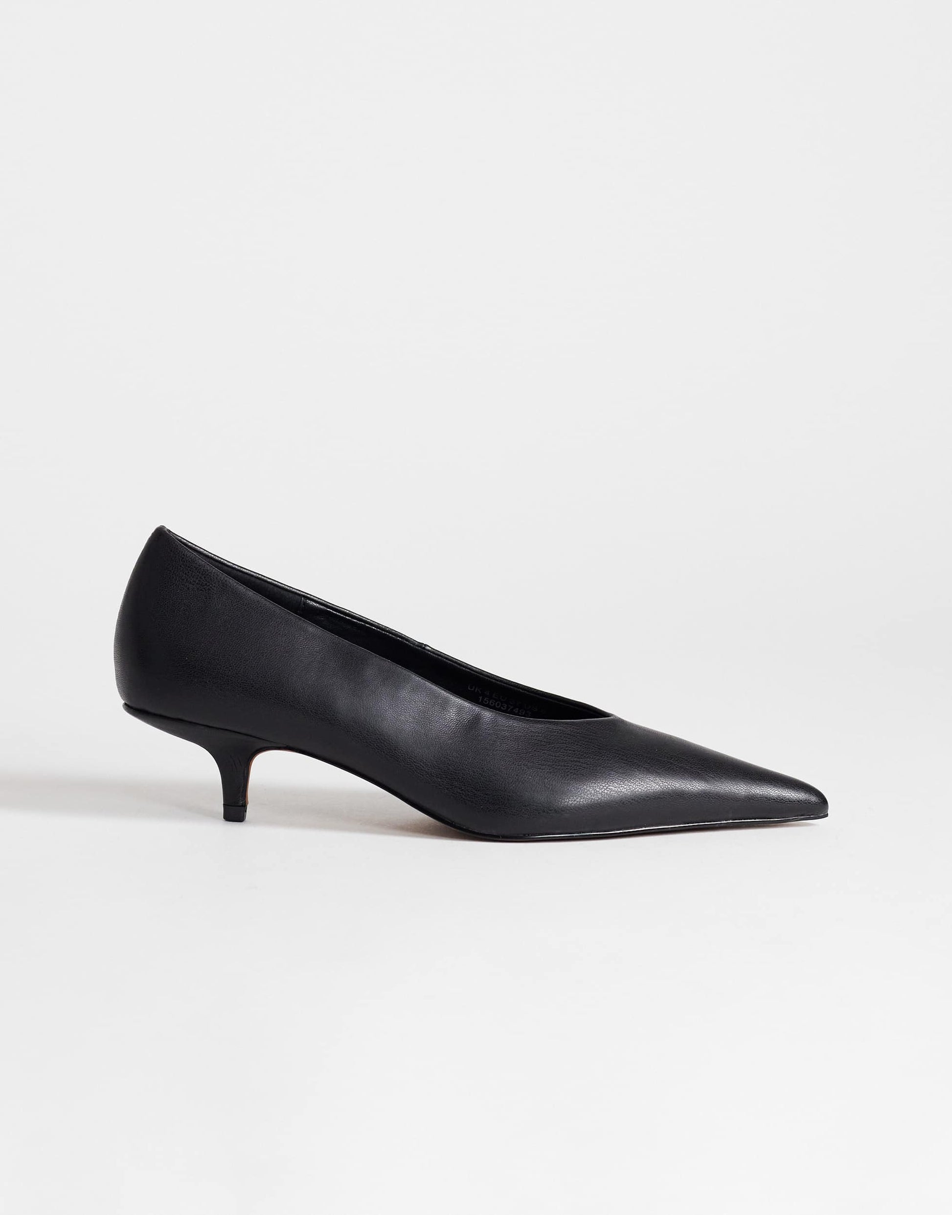 Topshop Avril kitten heel mid court shoe in black