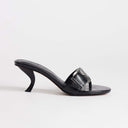 Topshop Nadine mid heeled mule with buckle in black