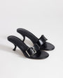 Topshop Nadine mid heeled mule with buckle in black