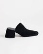 Topshop Alberto real leather wide block heel mule in black
