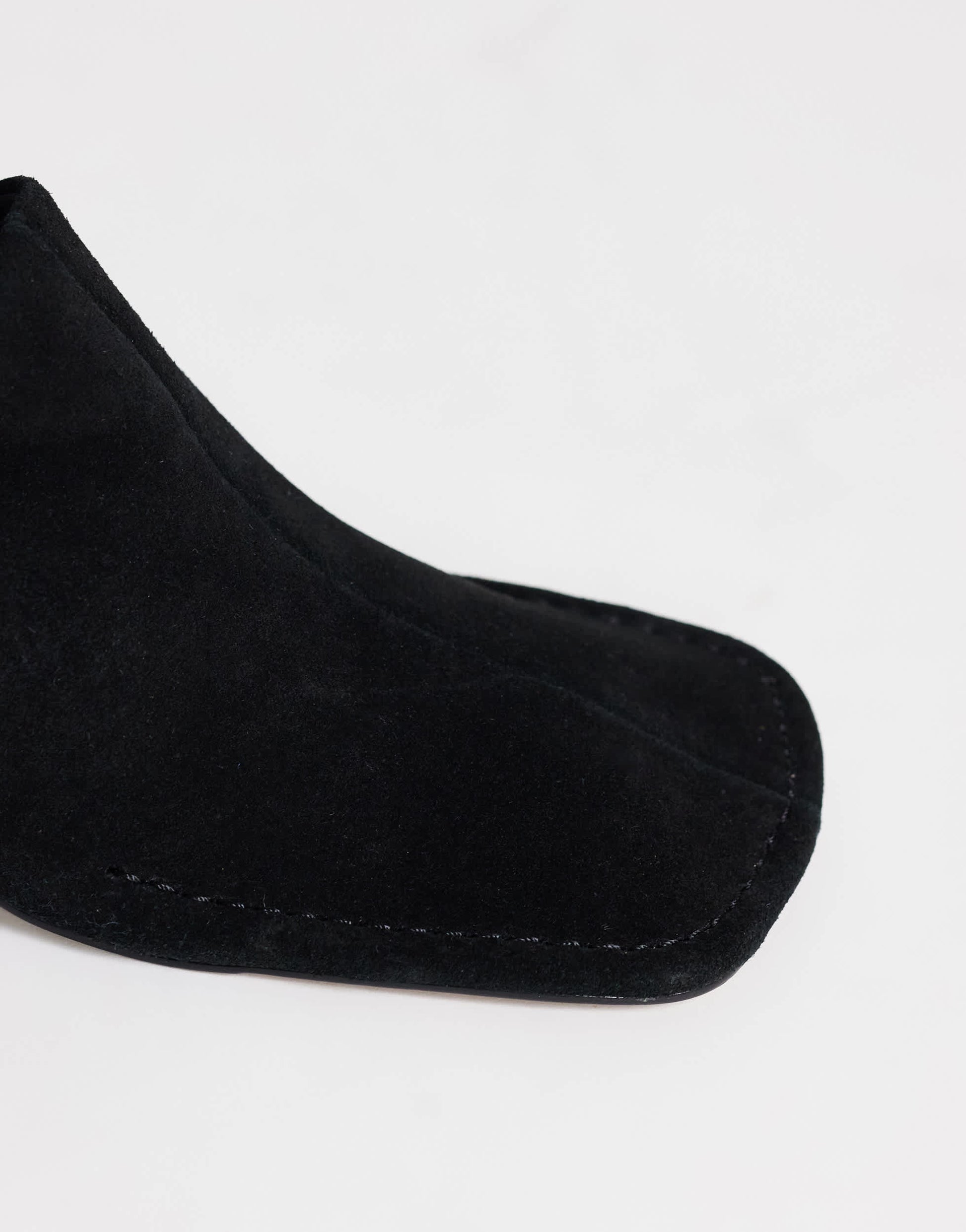 Topshop Alberto real leather wide block heel mule in black