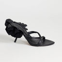 Topshop Ophelia real leather high heeled sandal with ruffle in black