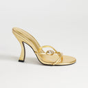 Topshop Olivia strappy high heel sandal with ball detail in gold