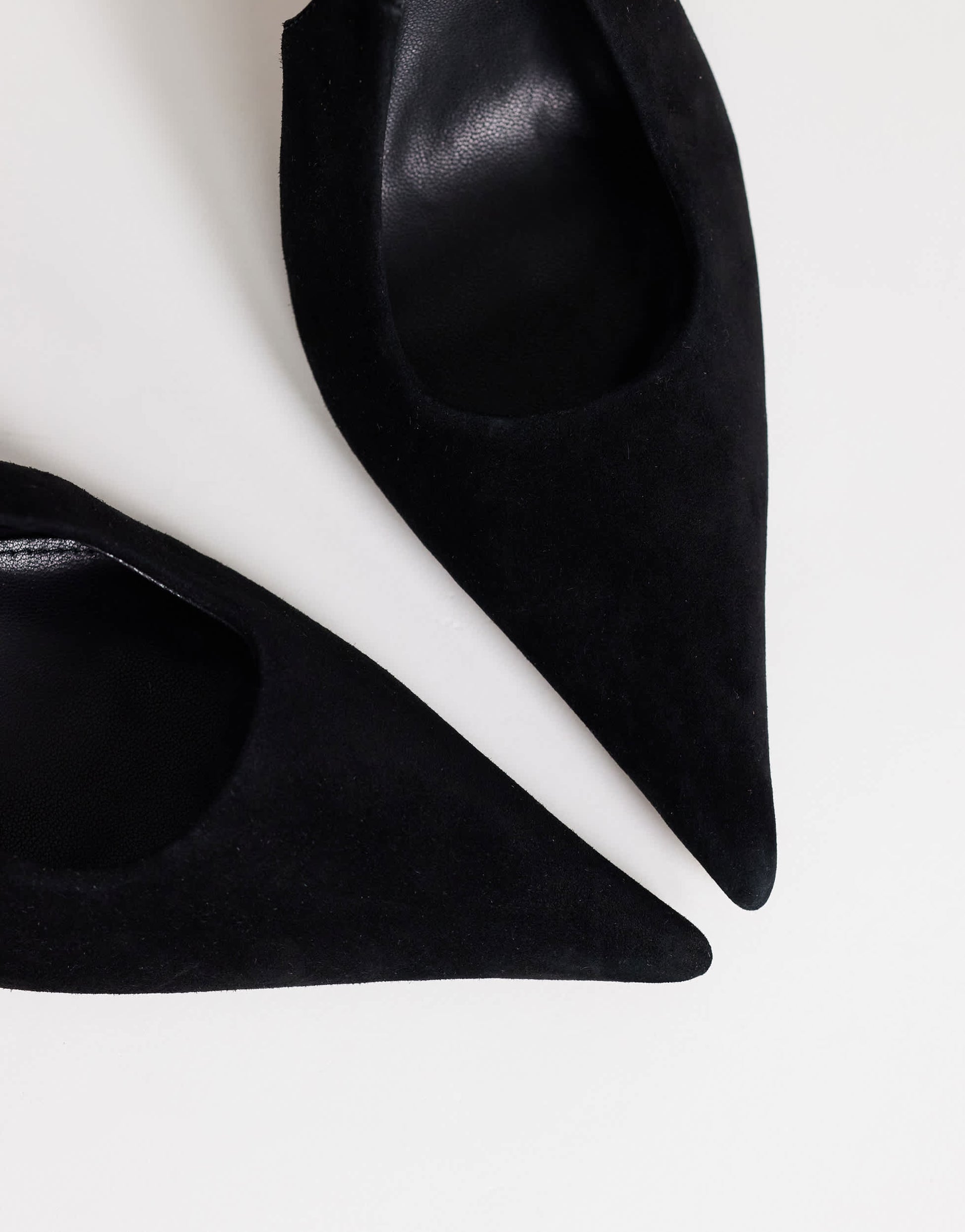 Topshop Anya real suede sling back high heeled court shoe in black