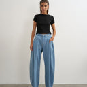 Topshop Cocoon mid rise barrel jean in bleach