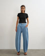 Topshop Cocoon mid rise barrel jean in bleach