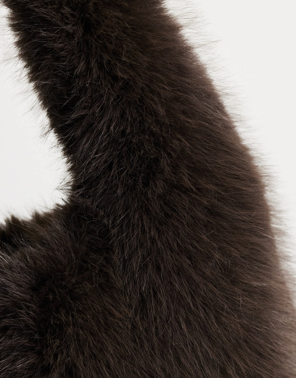 Topshop Tully large faux fur shoulder bag in chocolate