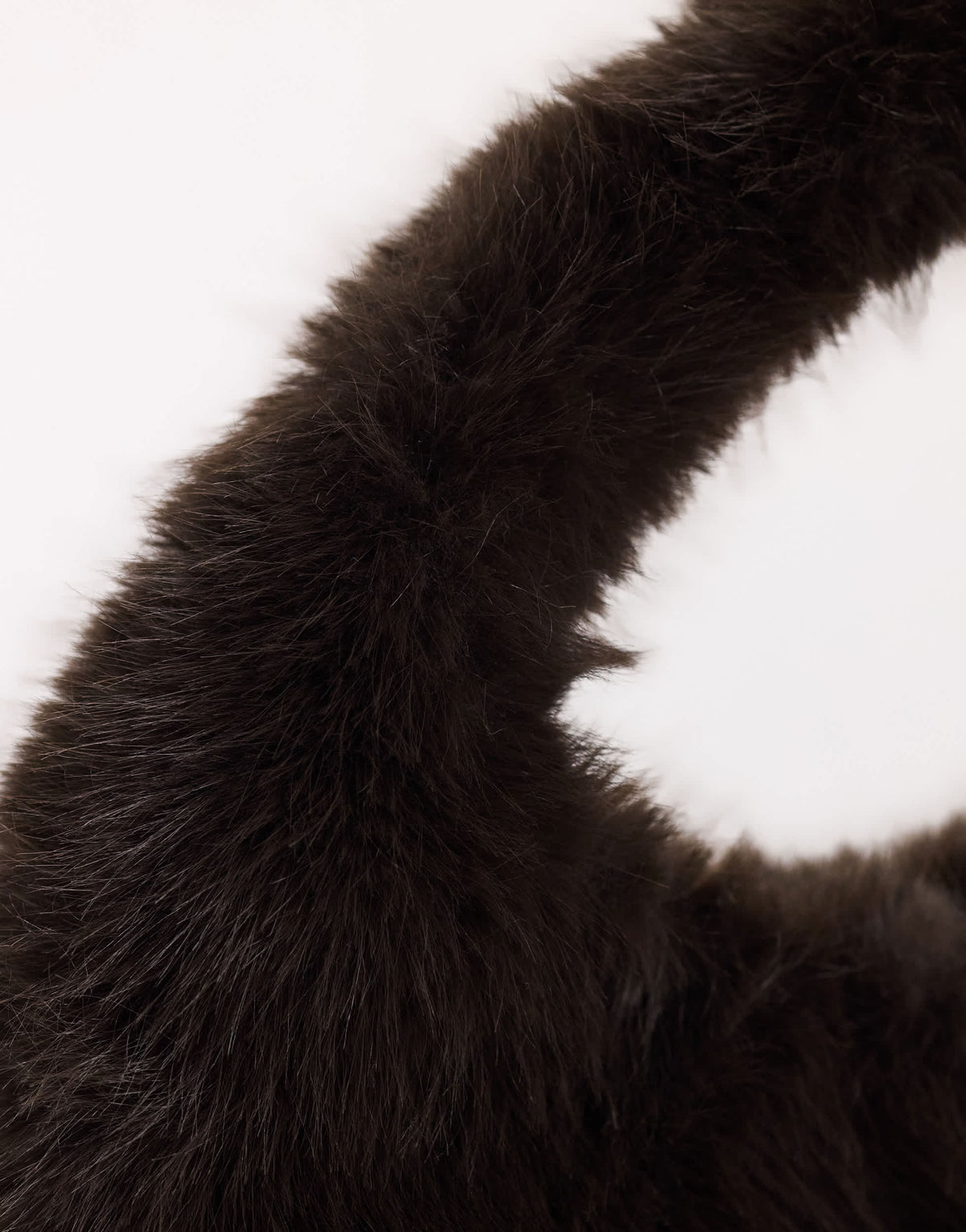 Topshop Tully large faux fur shoulder bag in chocolate