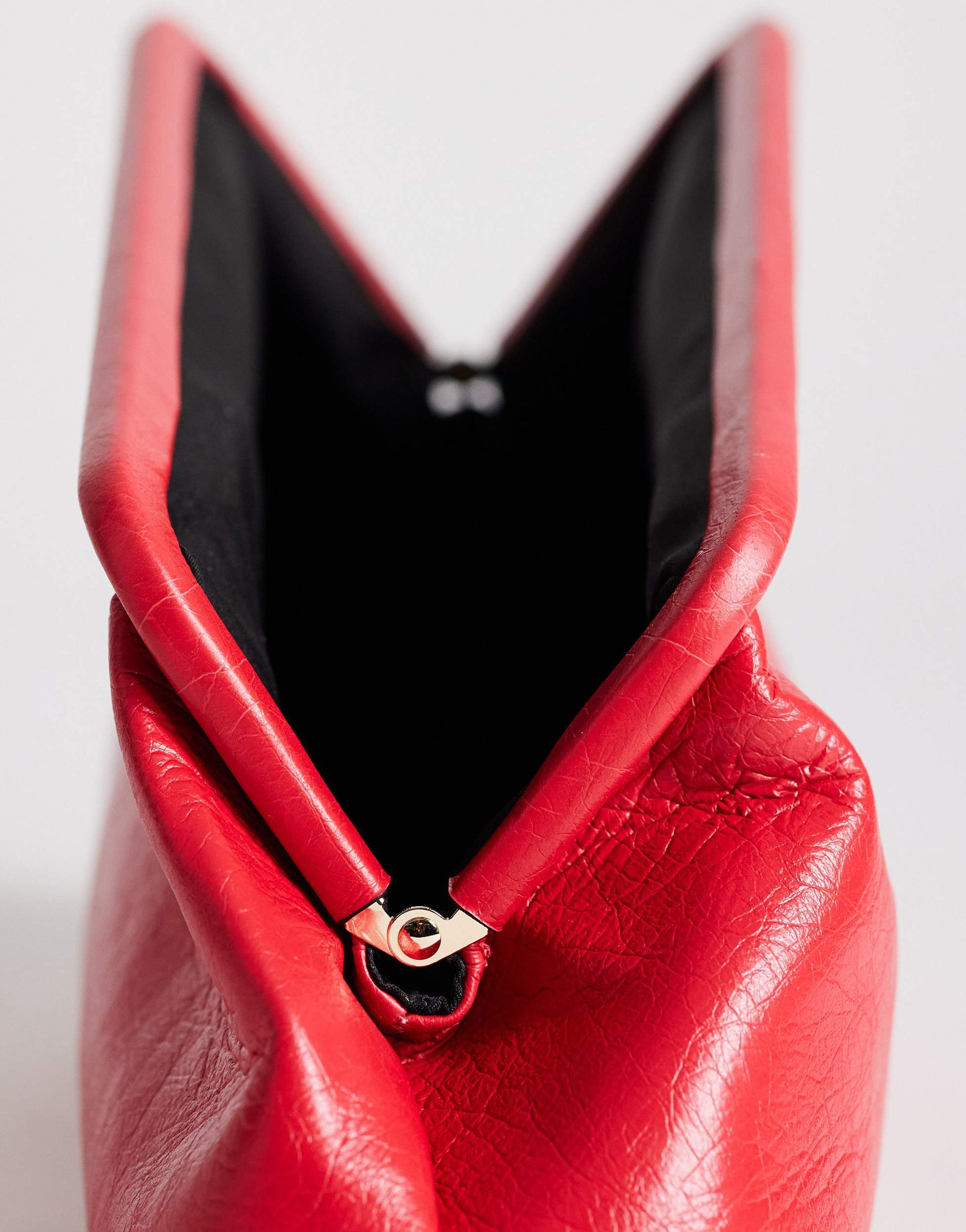 Topshop Anna medium angular clutch bag in red