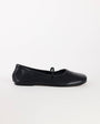 Topshop Bella leather round toe ballet flat in black