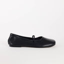 Topshop Bella leather round toe ballet flat in black