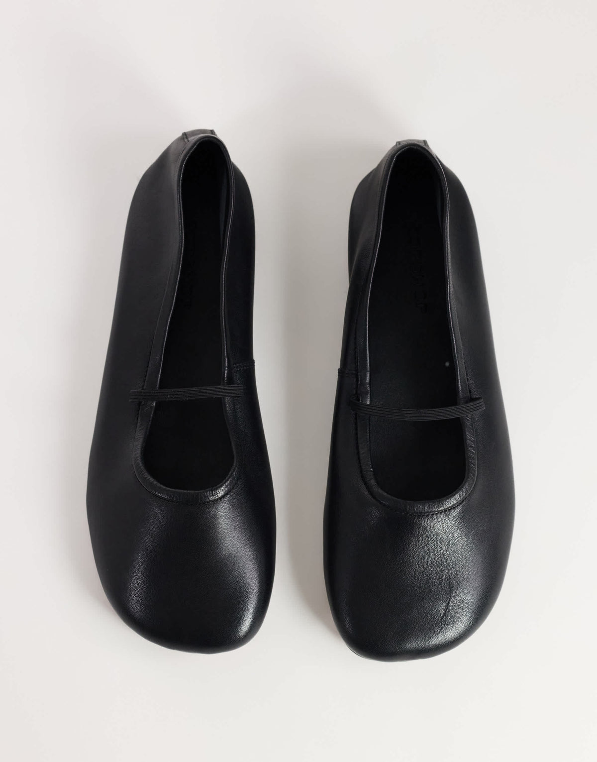 Topshop Bella leather round toe ballet flat in black