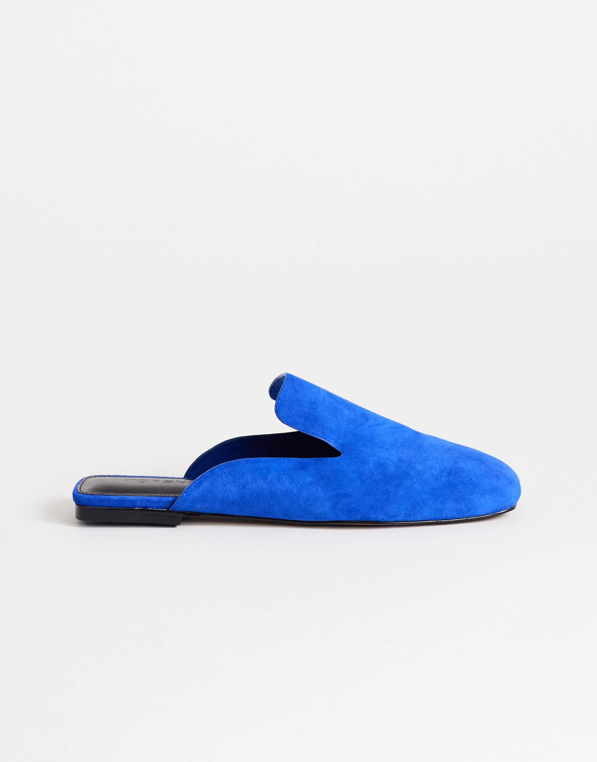Topshop Della real suede mule in cobalt