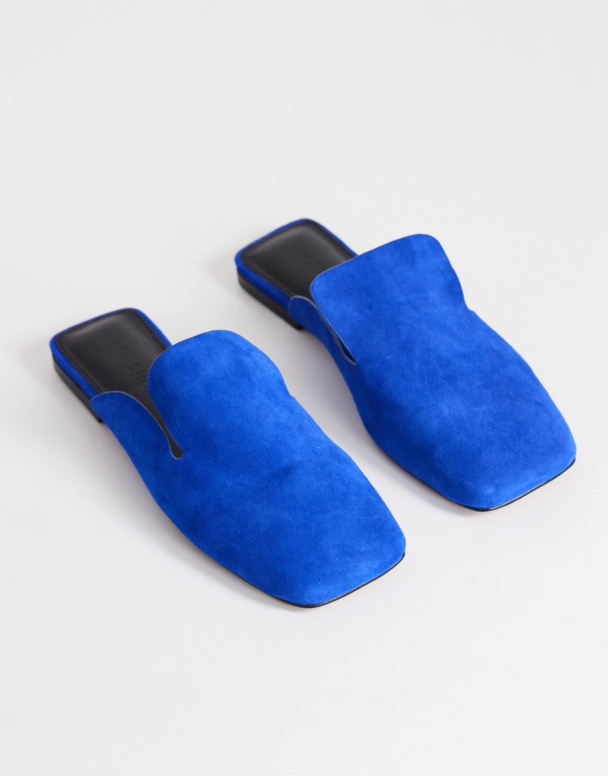 Topshop Della real suede mule in cobalt