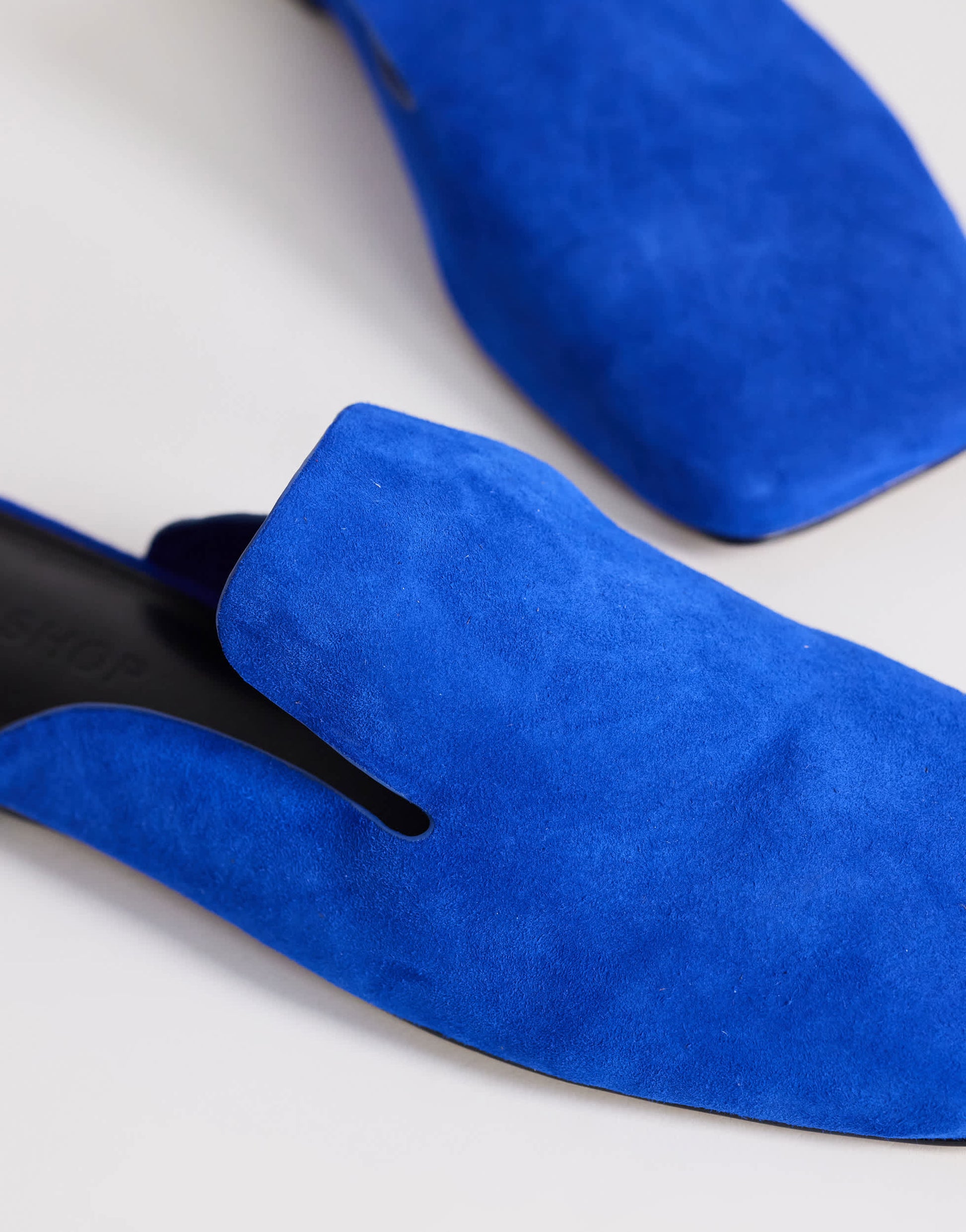 Topshop Della real suede mule in cobalt