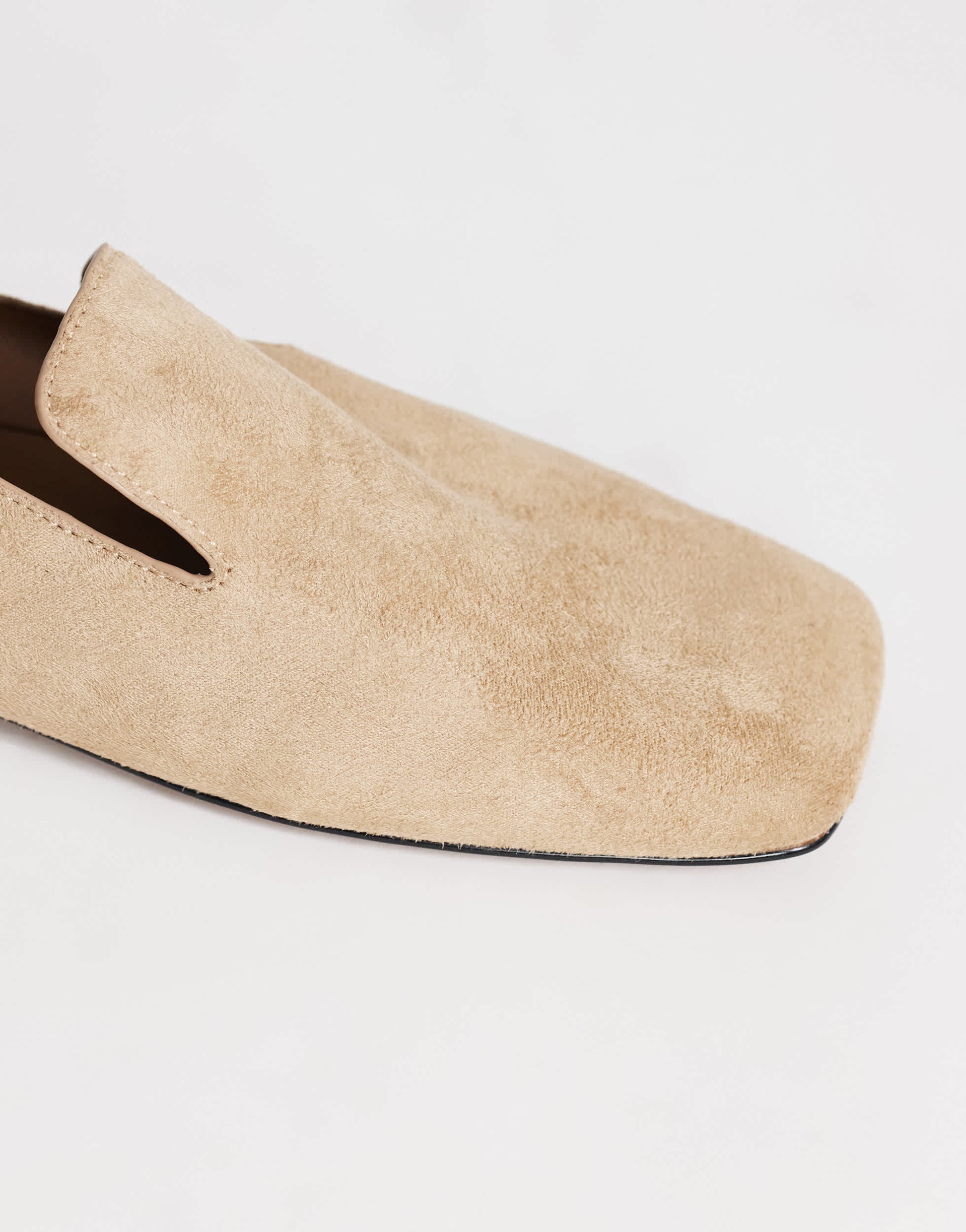 Topshop Denise slip on flat shoe in taupe