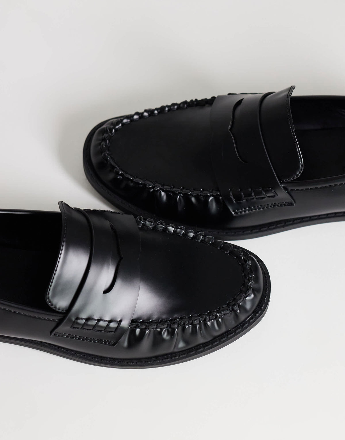 Topshop Dominic ruched loafer in black