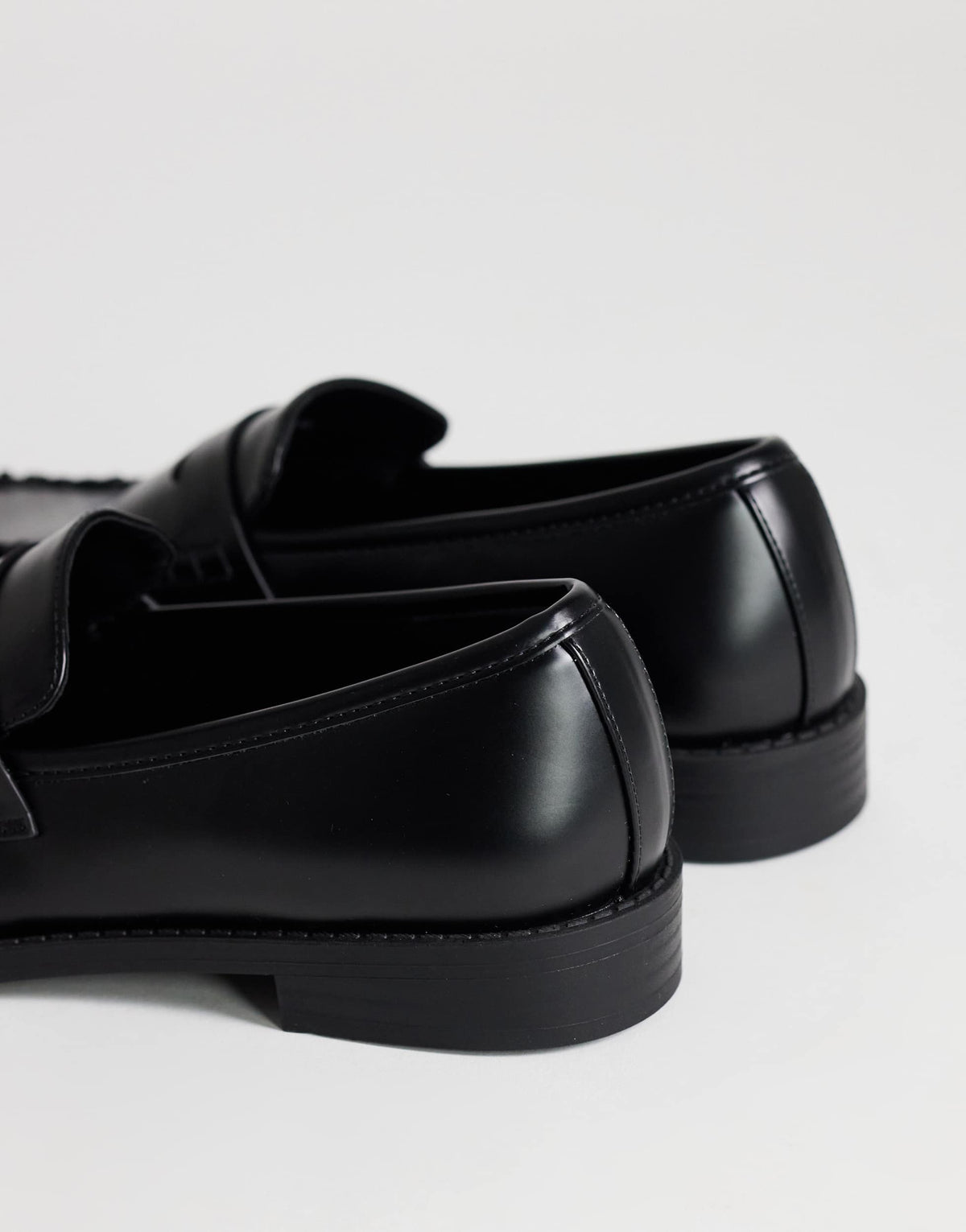Topshop Dominic ruched loafer in black