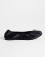 Topshop Lila round toe ballet flat in black satin
