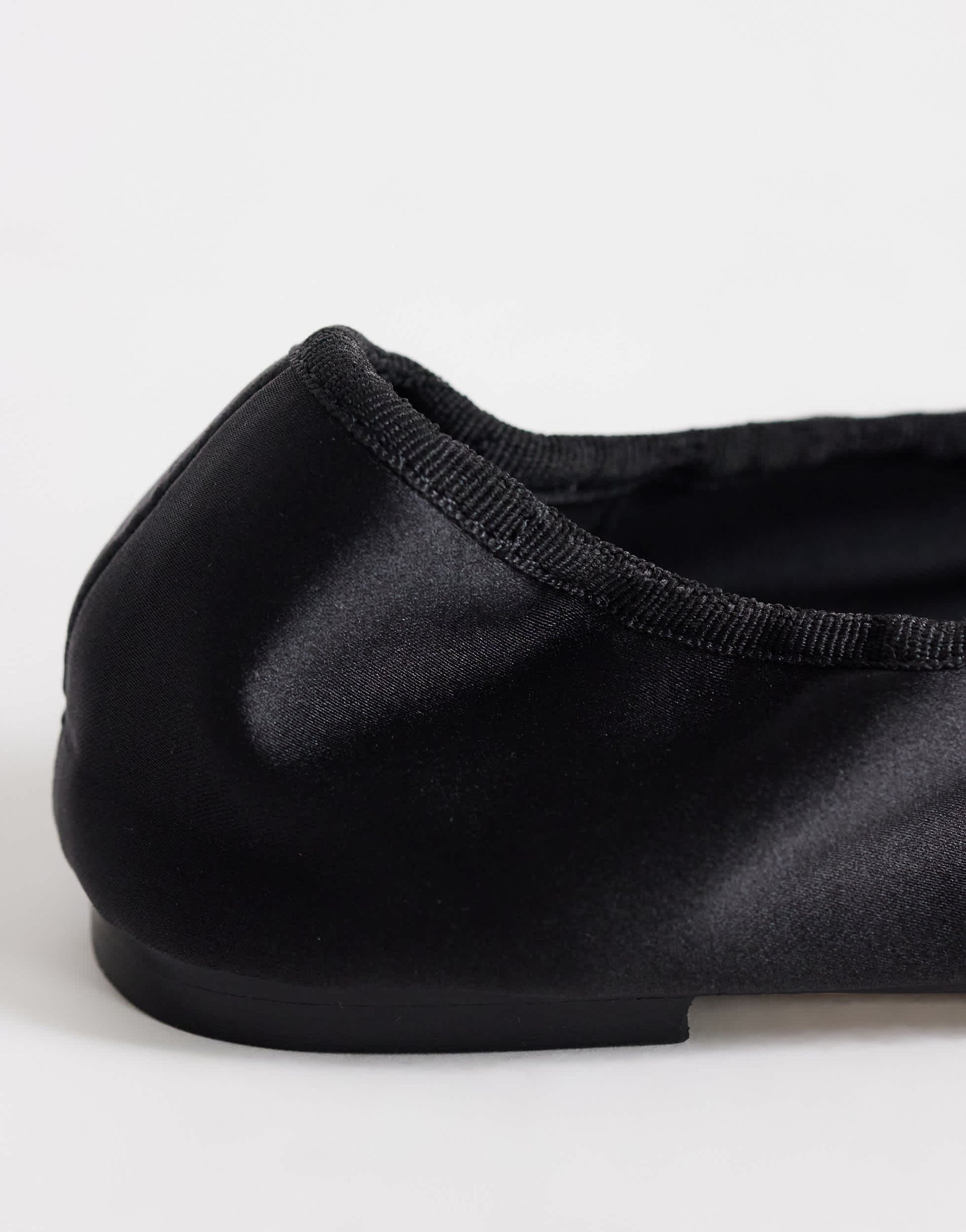Topshop Dorothy round toe ballet flat in black satin