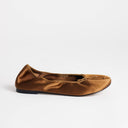 Topshop Dorothy round toe ballet flat in bronze satin