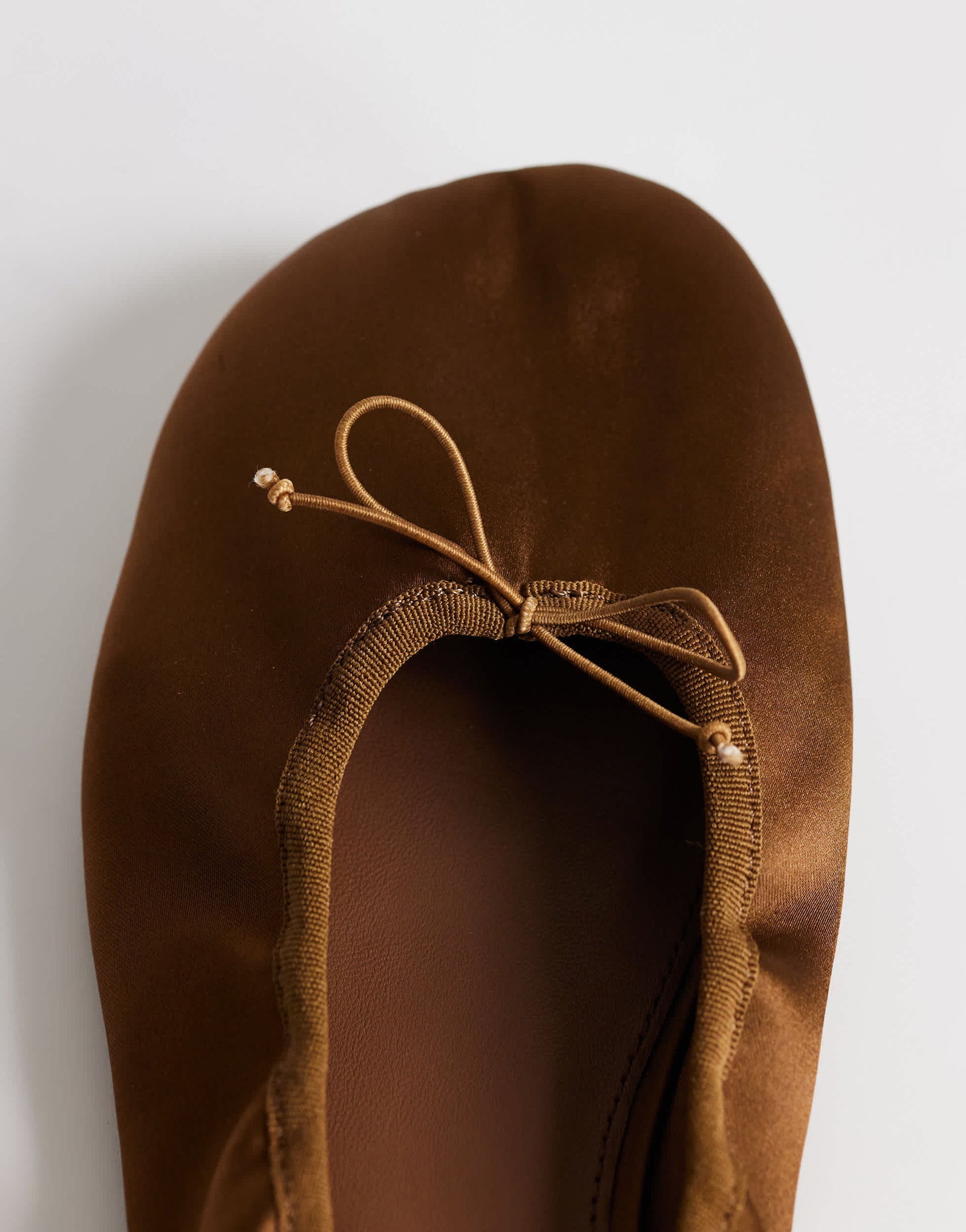 Topshop Dorothy round toe ballet flat in bronze satin