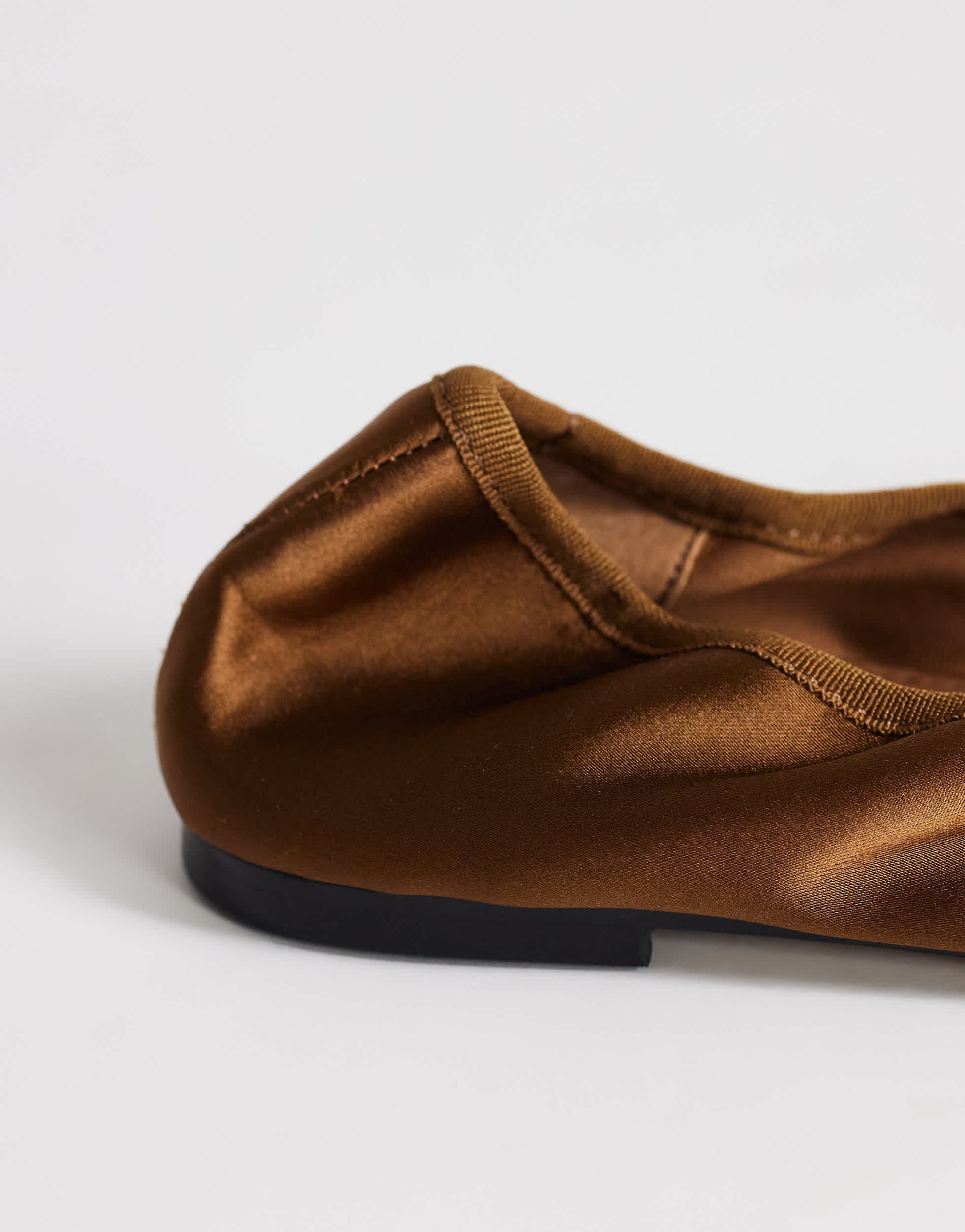 Topshop Dorothy round toe ballet flat in bronze satin