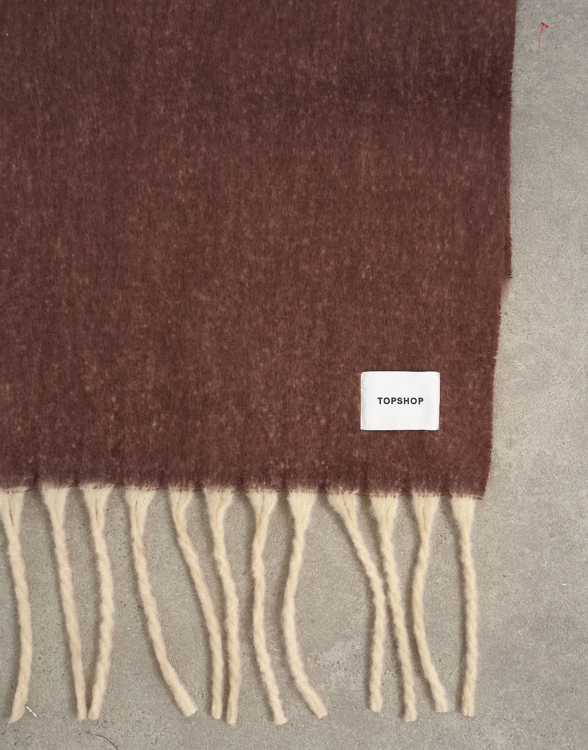 Topshop Sydney blanket scarf in chocolate and off white speckle