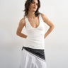 Topshop Tanktop mit V-Ausschnitt und Raffungen in Ivory