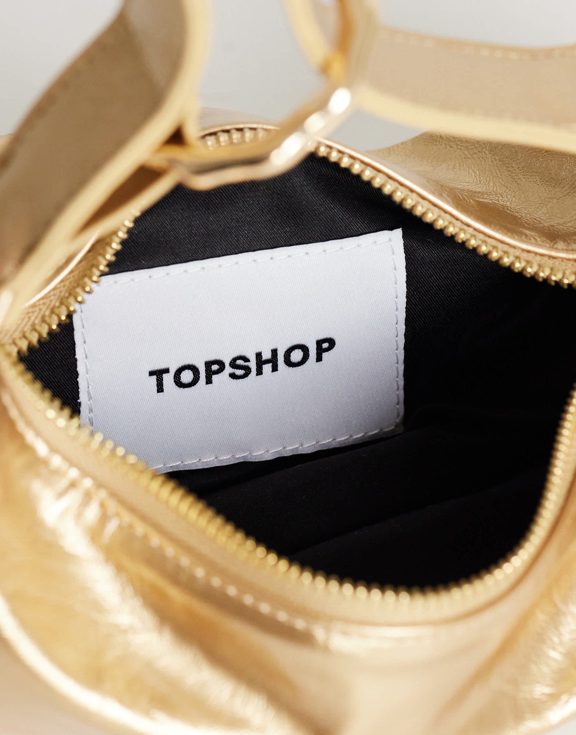Topshop Grace scoop grab bag in gold
