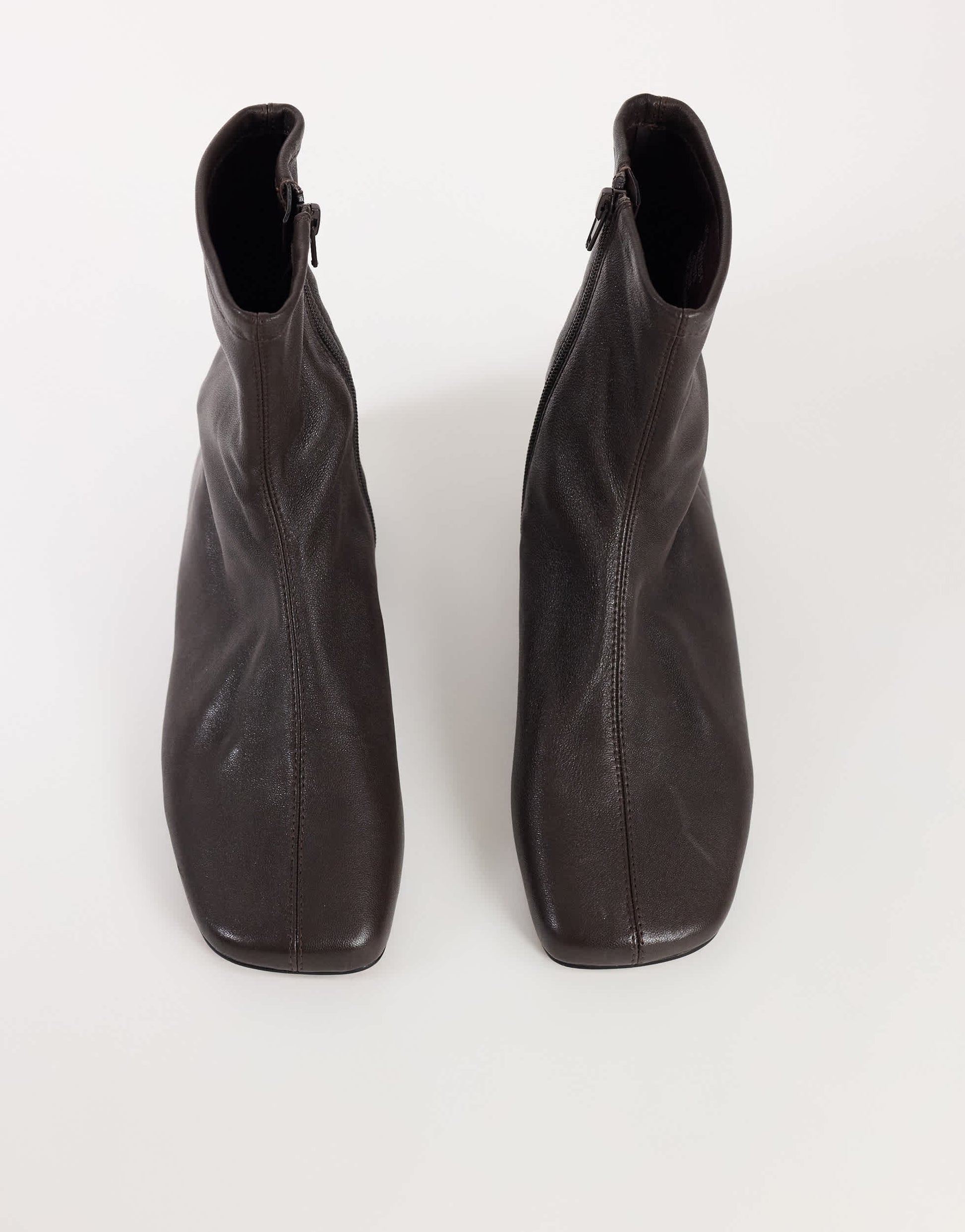 Topshop Kameron real leather flat ankle boot in chocolate