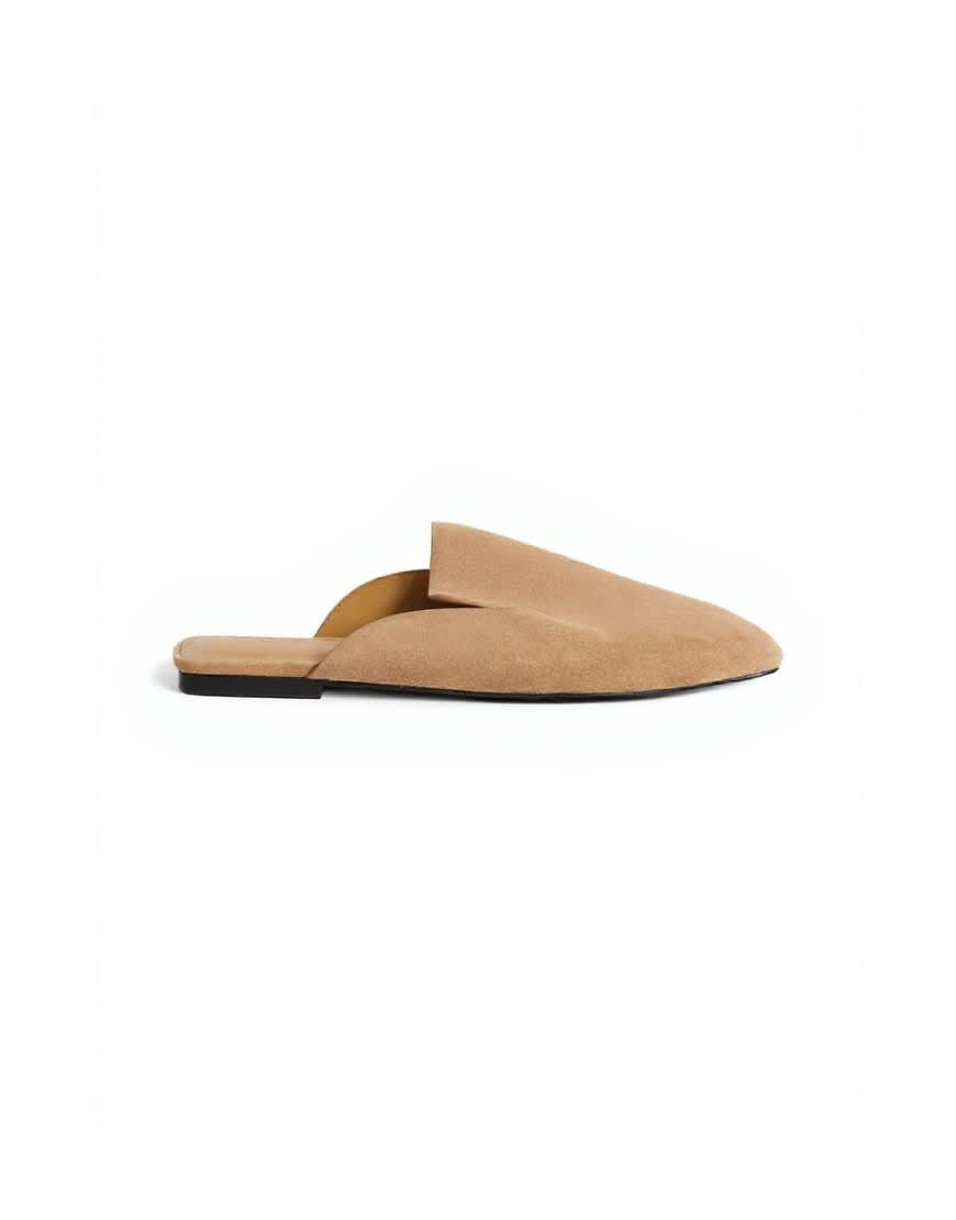 Topshop Della real suede mule in camel