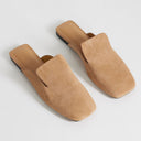 Topshop Della real suede mule in camel