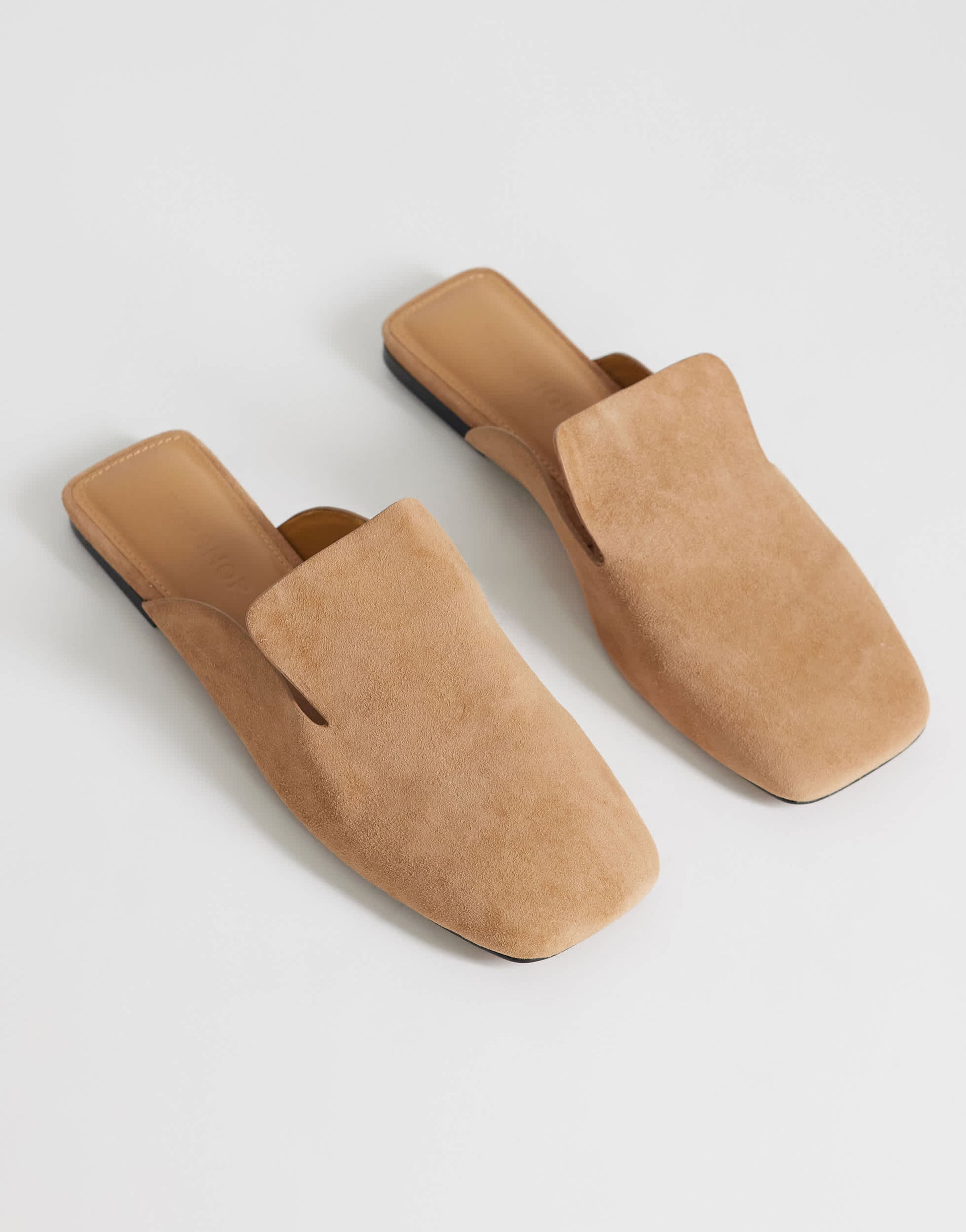 Topshop Della real suede mule in camel