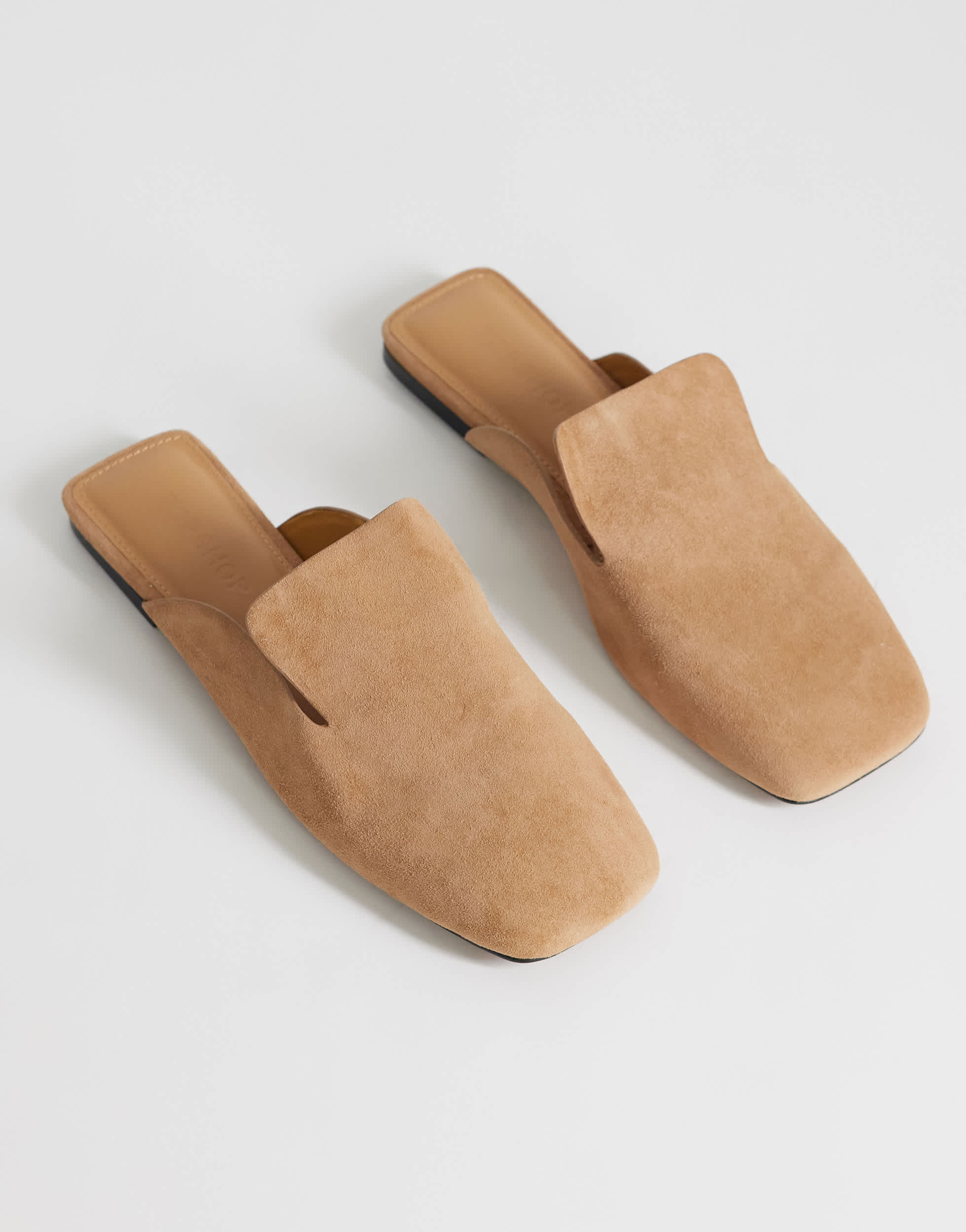 Topshop Della real suede mule in camel