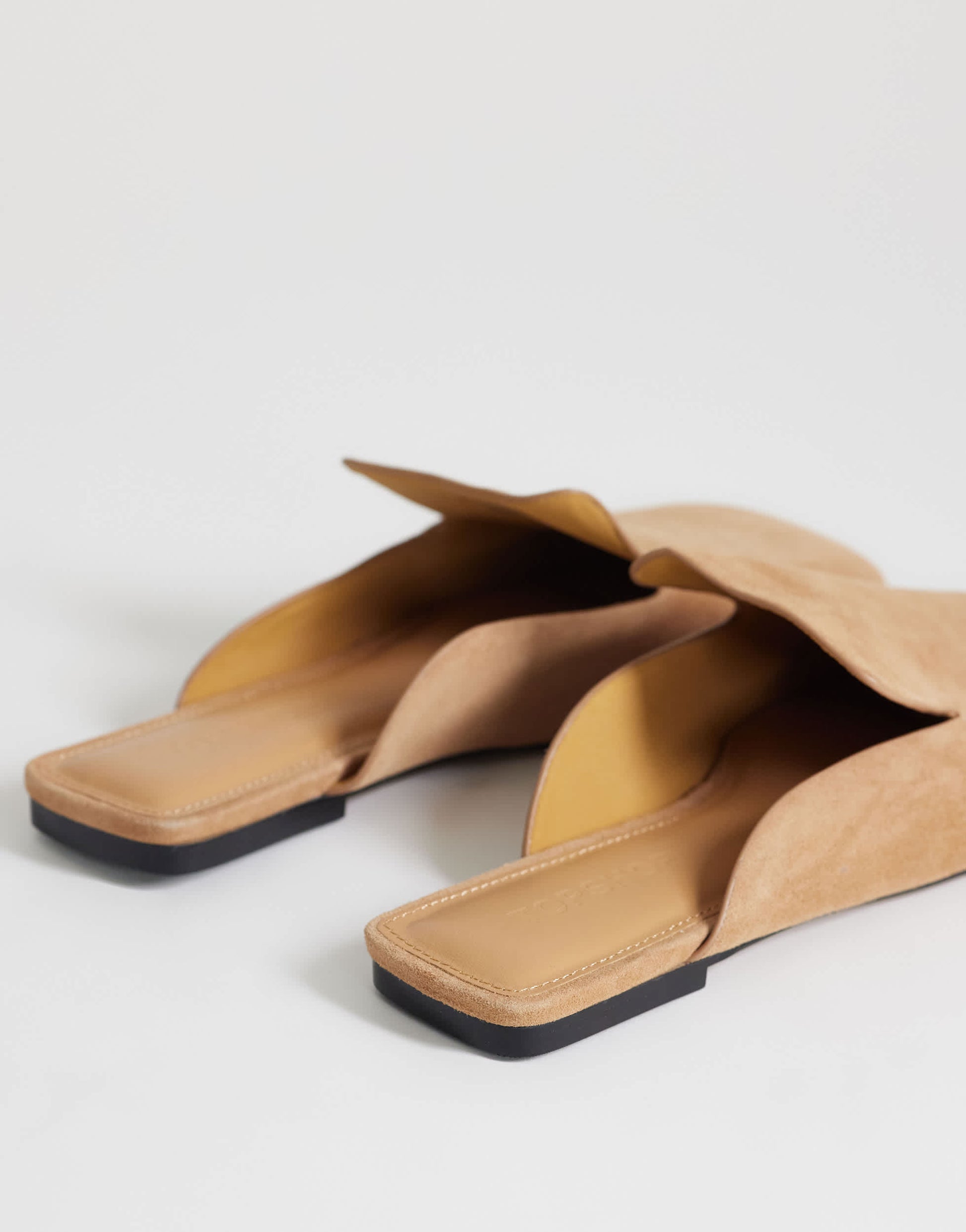 Topshop Della real suede mule in camel
