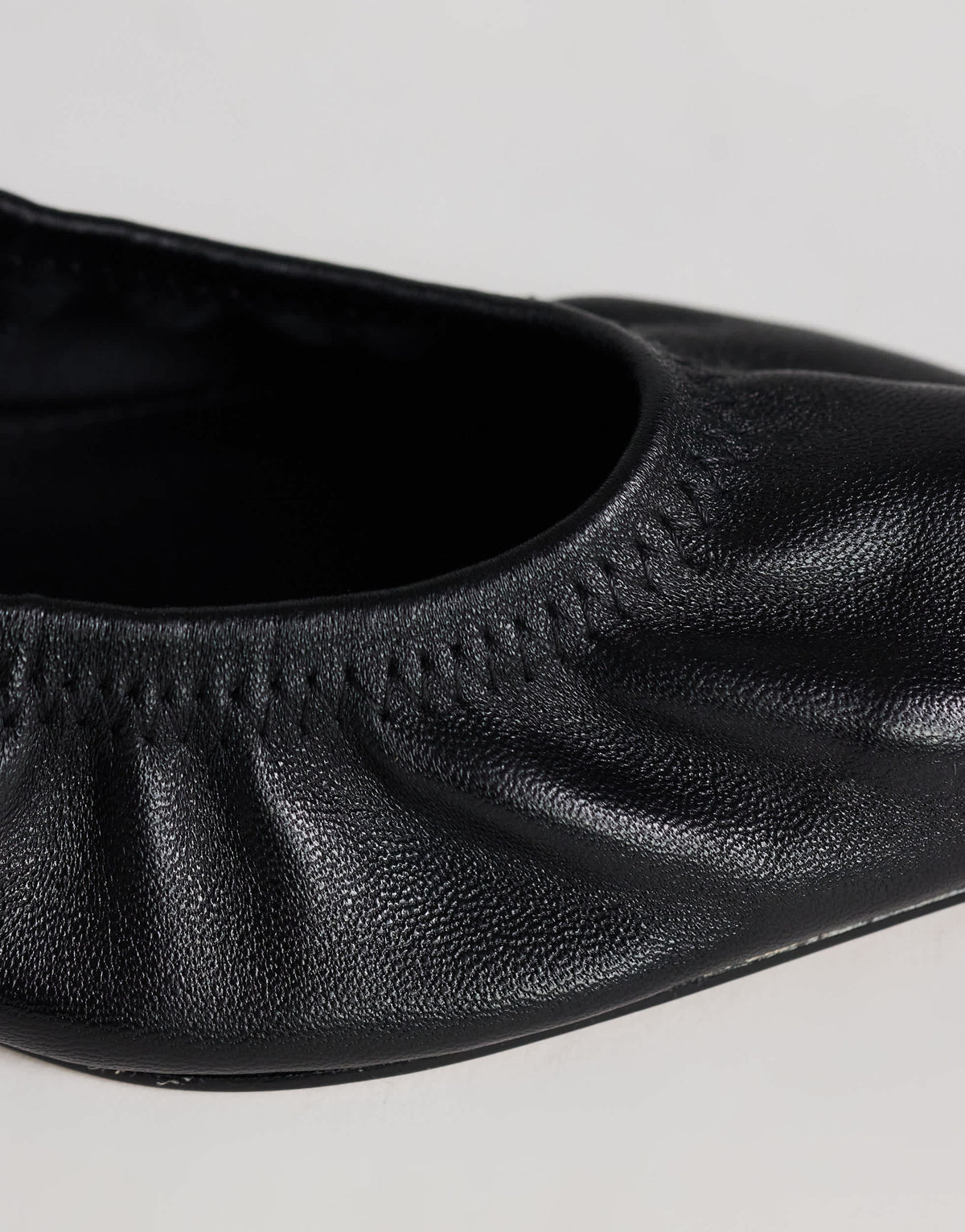 Topshop Arizona real leather ruched kitten heel court in black