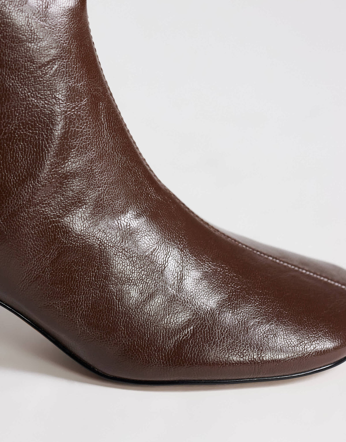 Topshop Kenna faux leather block heel ankle boot in chocolate