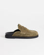 Topshop Addie real suede mule loafer in khaki