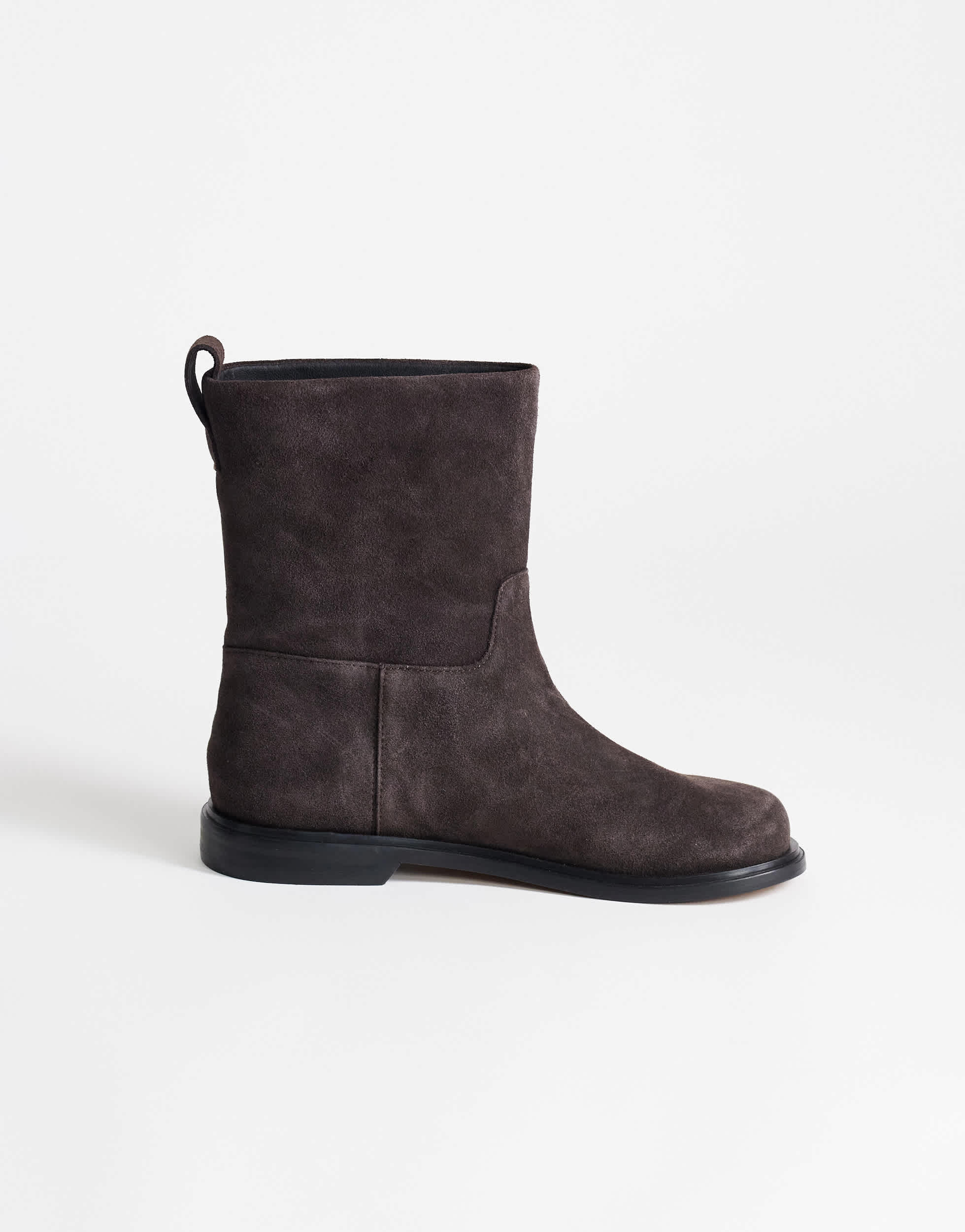 Topshop Pascal  real leather suede ankle boot in chocolate