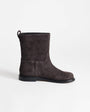 Topshop Pascal  real leather suede ankle boot in chocolate