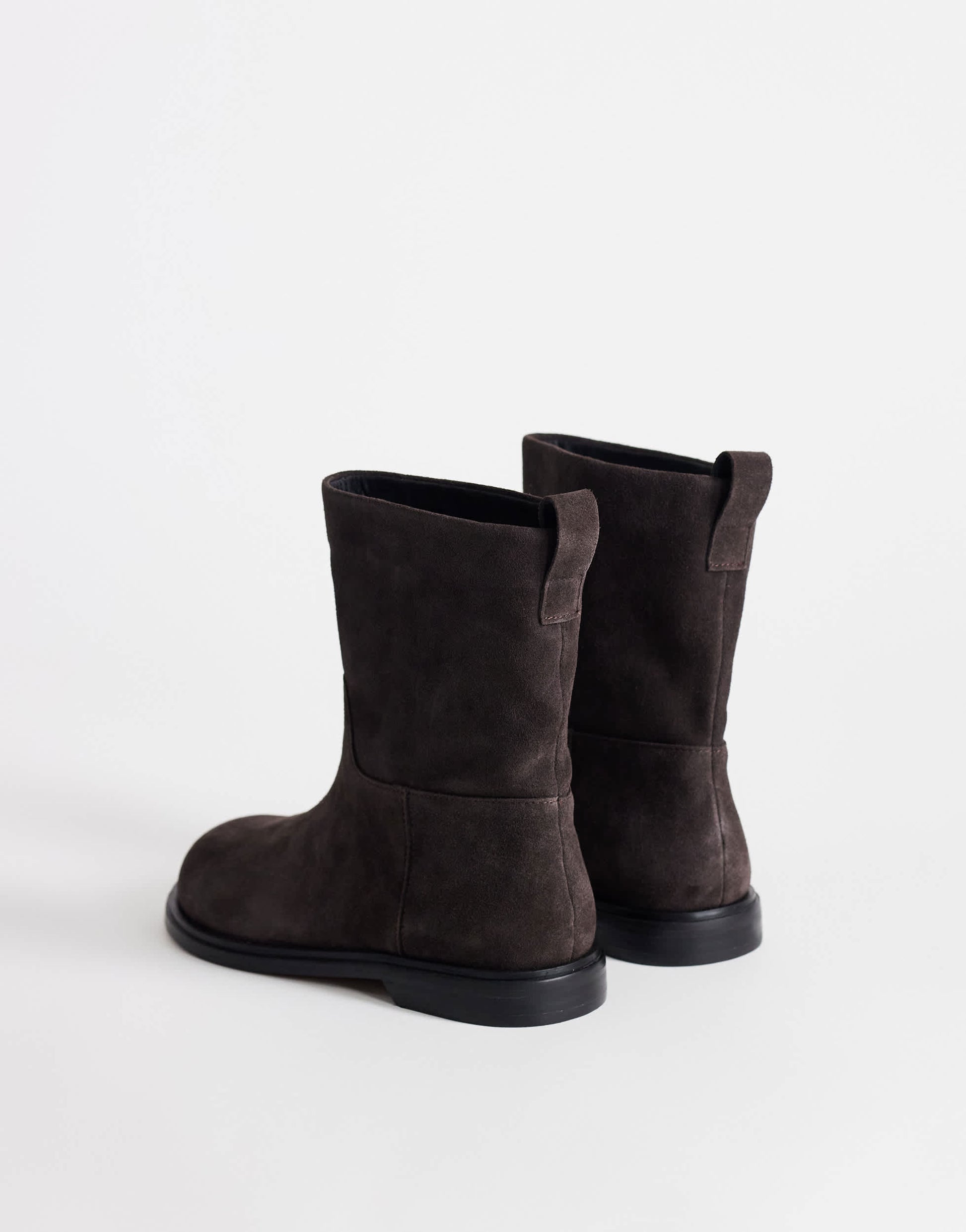 Topshop Pascal  real leather suede ankle boot in chocolate