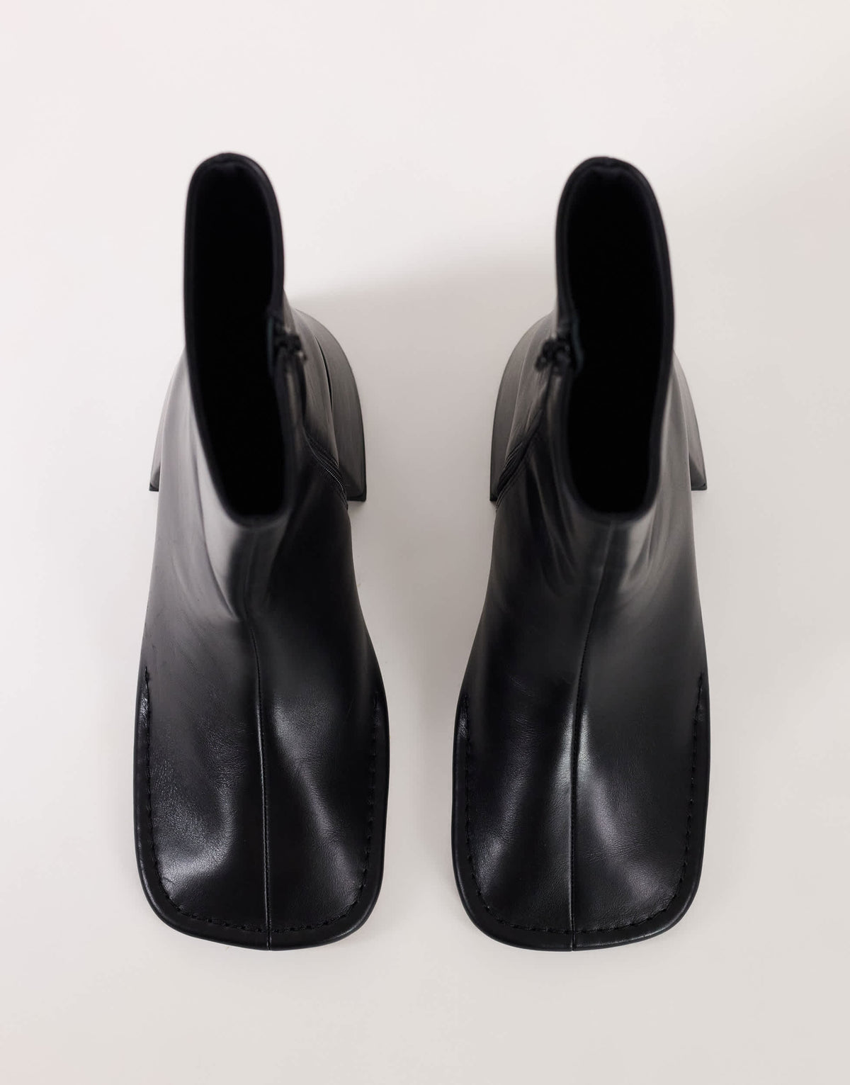 Topshop Pamela real leather block heel ankle boot in black