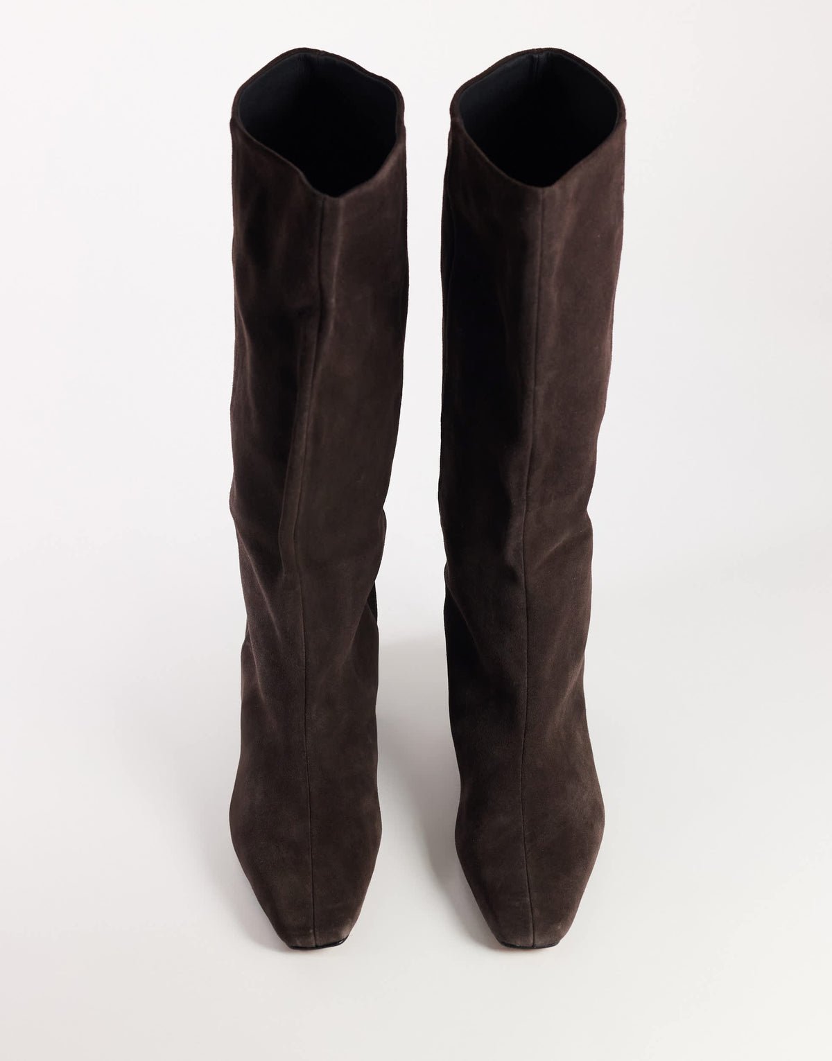 Topshop Pablo real leather slim western boot in chocolate