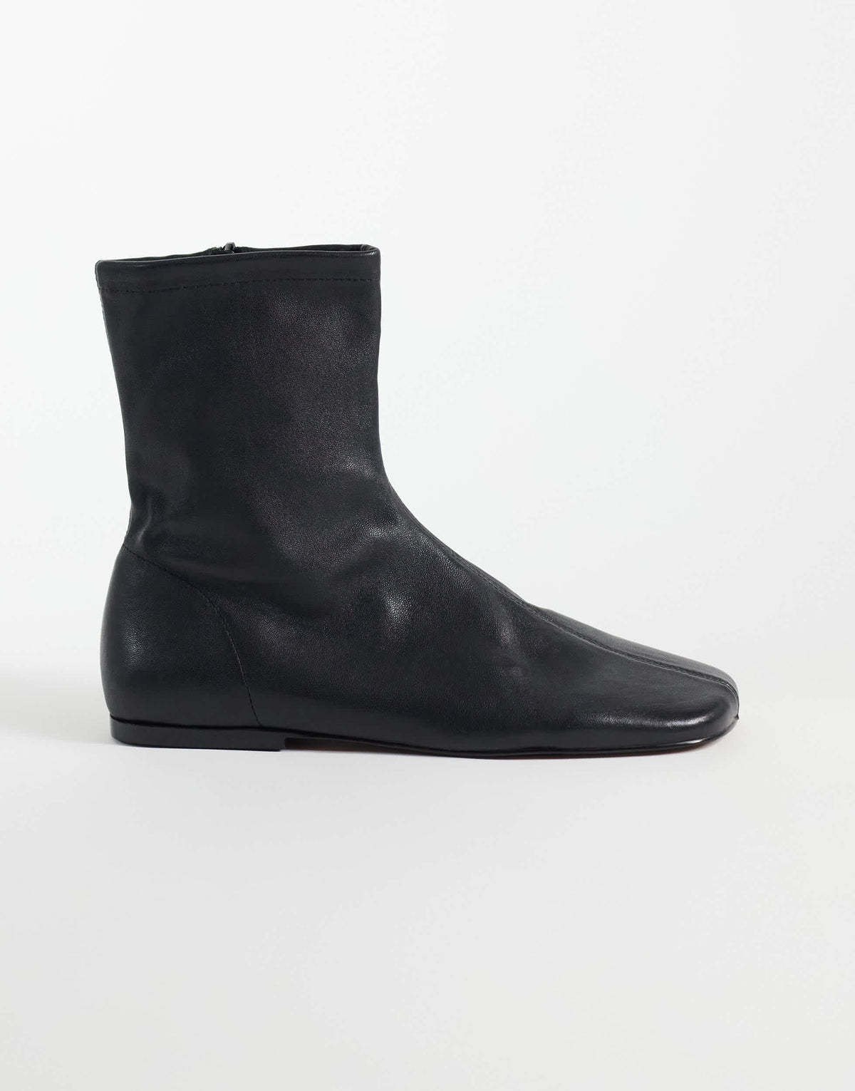 Topshop Kameron real leather flat ankle boot in black