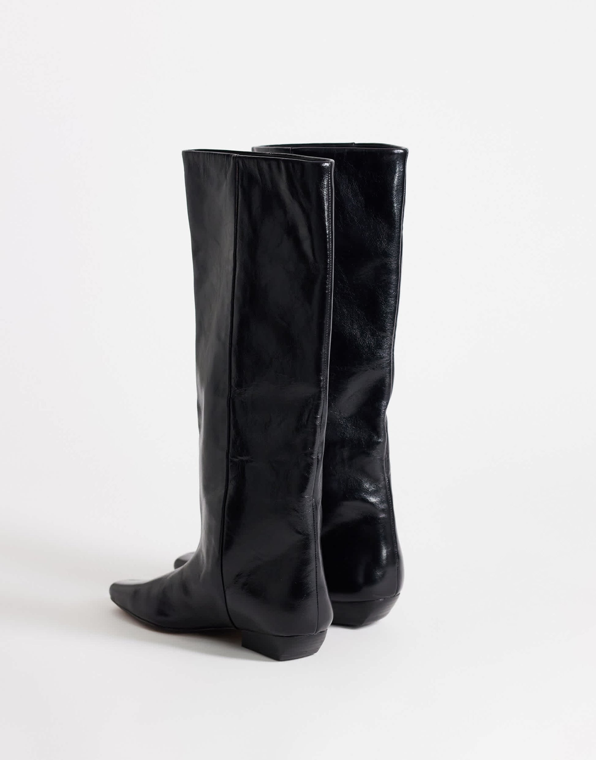 Topshop Pablo real leather pull on western boot in black
