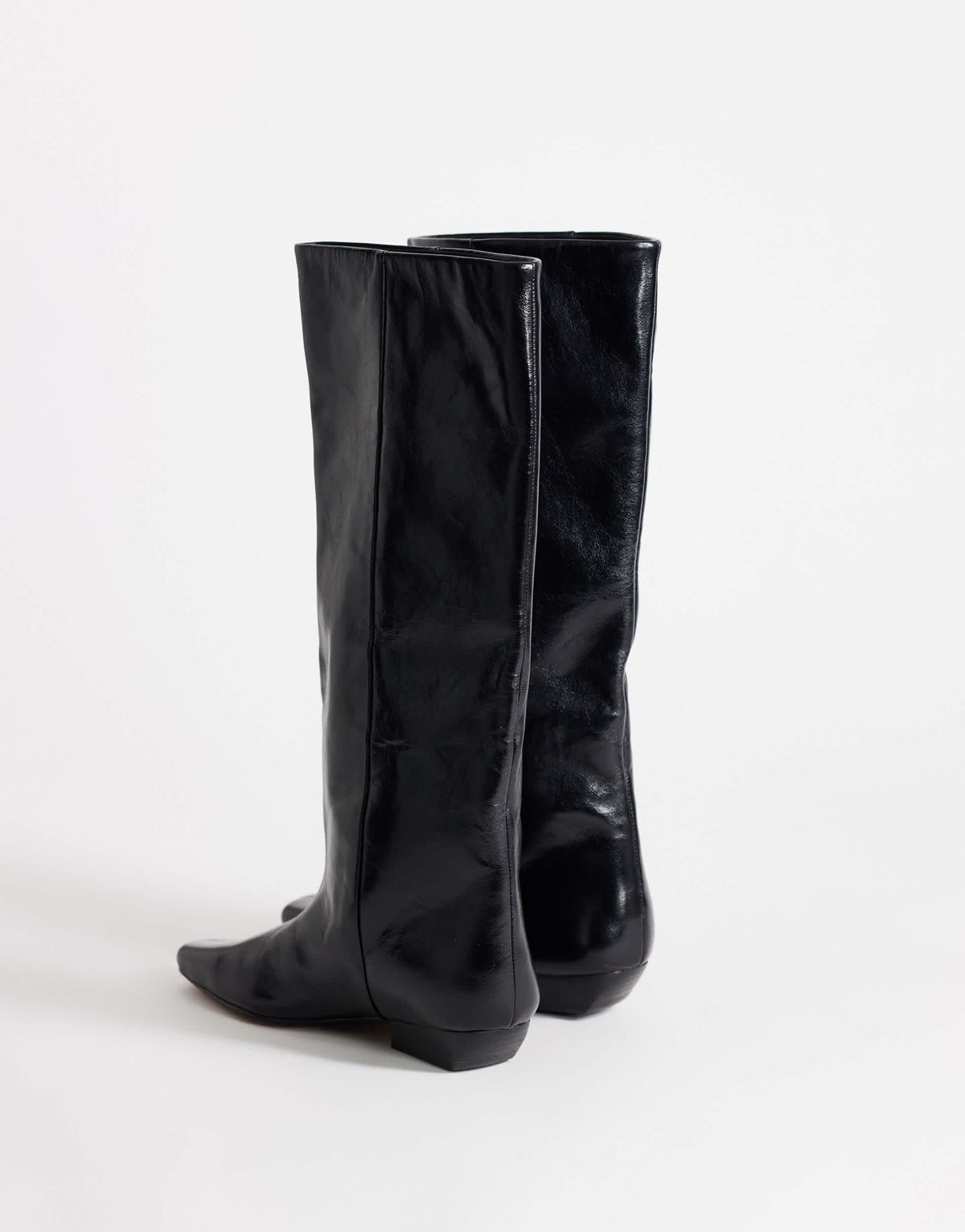 Topshop Pablo real leather pull on western boot in black