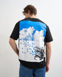 Topman relaxed fit t-shirt with front and back bird print in black