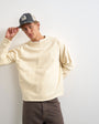 Topman classic fit crop raglan sweatshirt with raw hem in ecru
